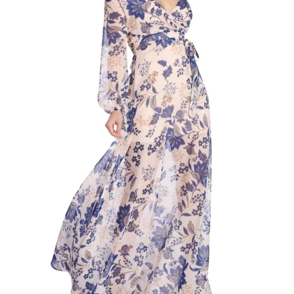 sachin and babi light blue dress Women's Chiffon Wrap Dresses